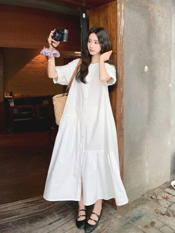plus Size Casual Shirt Dress round Neck Short Sleeve Asymmetrical Hem Loose Fit Women's Summer Clothing Comfortable Breathable
plus Size Casual Shirt Dress round Neck Short Sleeve Asymmetrical Hem Loose Fit Women's Summer Clothing Comfortable Breathable