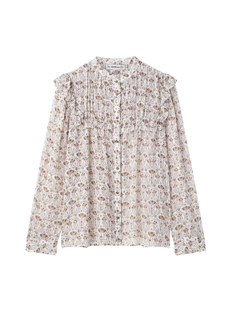 KUCLUT Women Fashion Printed Pleated Single Breasted Blouse Vintage O-Neck Long Sleeves Female Chic Lady Shirts
KUCLUT Women Fashion Printed Pleated Single Breasted Blouse Vintage O-Neck Long Sleeves Female Chic Lady Shirts