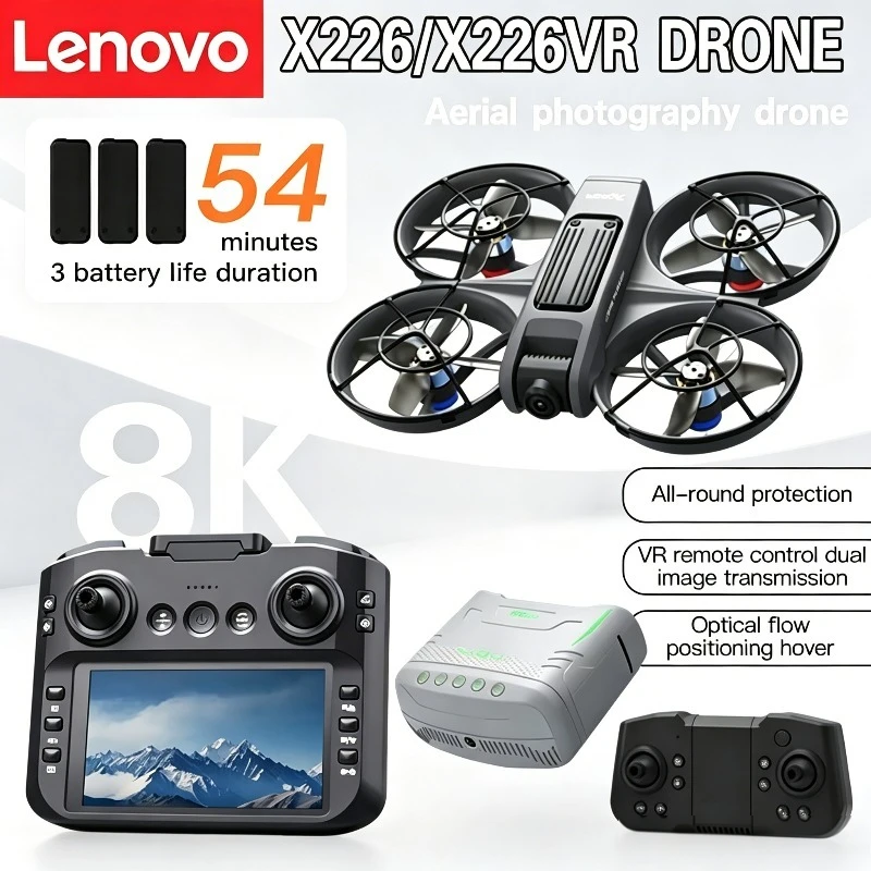 Lenovo X226/X226VR 8K Drone Professional Remote Control Helicopter Plane RC Drone With Screen Quadcopter Toys Gift for Kids
Lenovo X226/X226VR 8K Drone Professional Remote Control Helicopter Plane RC Drone With Screen Quadcopter Toys Gift for Kids