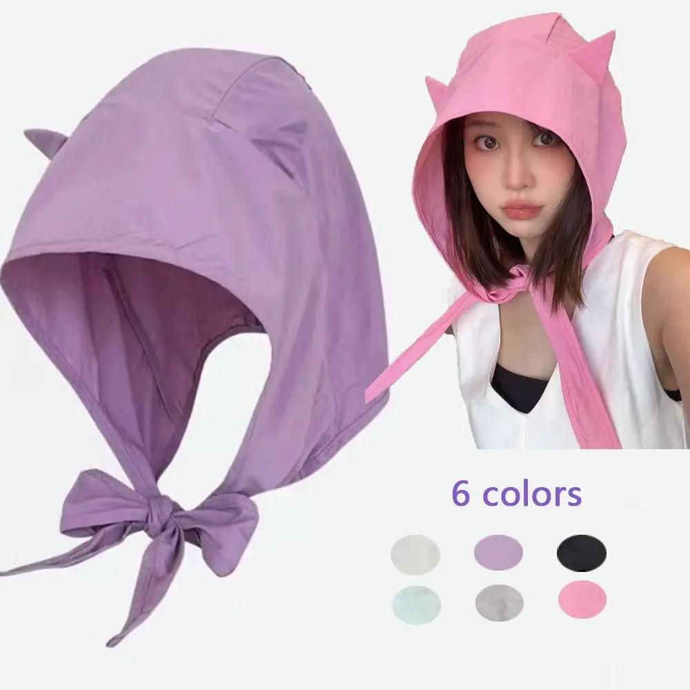 Cute Solid Color Little Devil Hat Lace-up Pullover Style Y2K Shawl Hat Shawl Shape Fast-drying Headscarf Hat Y2K Fashion
Cute Solid Color Little Devil Hat Lace-up Pullover Style Y2K Shawl Hat Shawl Shape Fast-drying Headscarf Hat Y2K Fashion