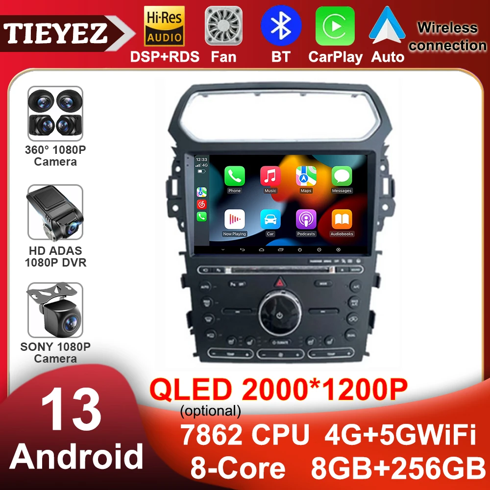 Система Android 13 автомобильный радиоприемник беспроводной Carplay 8 ядер для Ford Explorer 5 2011 - 2019 мультимедийный видеоплеер навигация GPS
Система Android 13 автомобильный радиоприемник беспроводной Carplay 8 ядер для Ford Explorer 5 2011 - 2019 мультимедийный видеоплеер навигация GPS