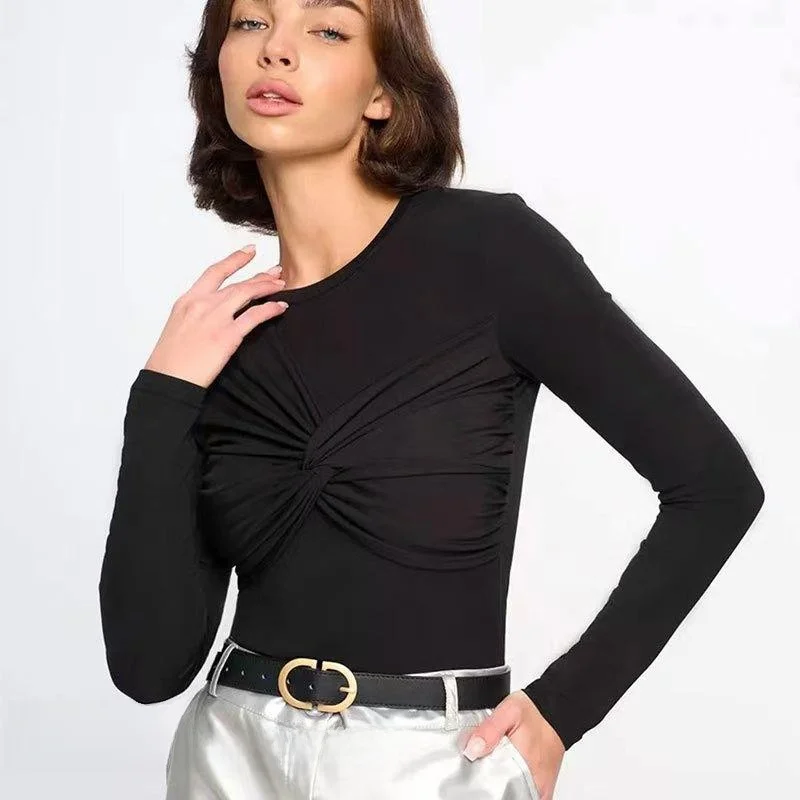 Сексуальная приталенная длинная футболка Sve, круглый сложенный топ Ne с узлом, женская модная цветная осенняя одежда
Сексуальная приталенная длинная футболка Sve, круглый сложенный топ Ne с узлом, женская модная цветная осенняя одежда