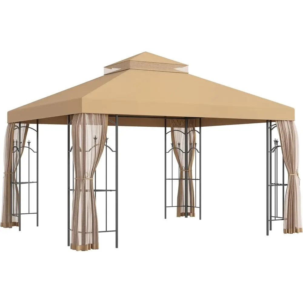 Садовая беседка 10' x 12' с полками, двухслойная уличная беседка-укрытие с сеткой для патио, свадеб, кейтеринга и мероприятий, коричневая
Садовая беседка 10' x 12' с полками, двухслойная уличная беседка-укрытие с сеткой для патио, свадеб, кейтеринга и мероприятий, коричневая