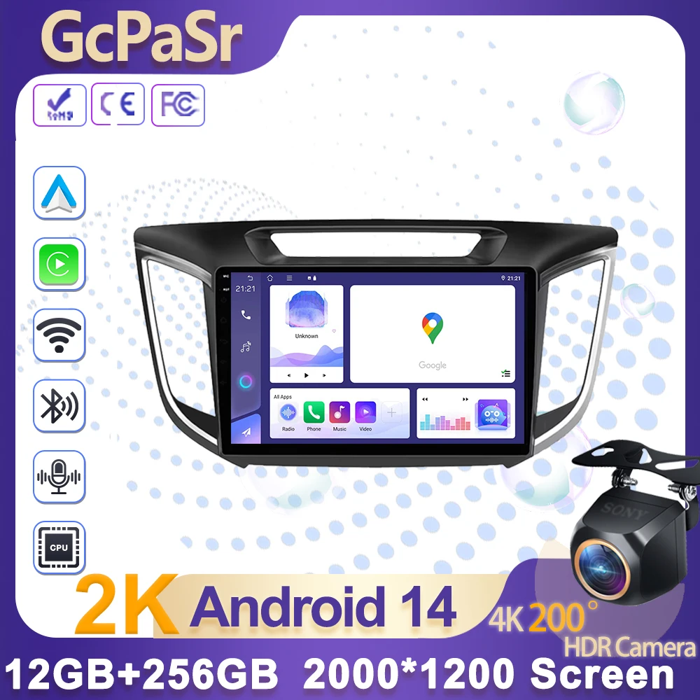 Android 14 For Hyundai Creta IX25 2015 - 2019 Car Radio Multimedia Video Player Navigation stereo GPS Android No 2din 2 din dvd
Android 14 For Hyundai Creta IX25 2015 - 2019 Car Radio Multimedia Video Player Navigation stereo GPS Android No 2din 2 din dvd