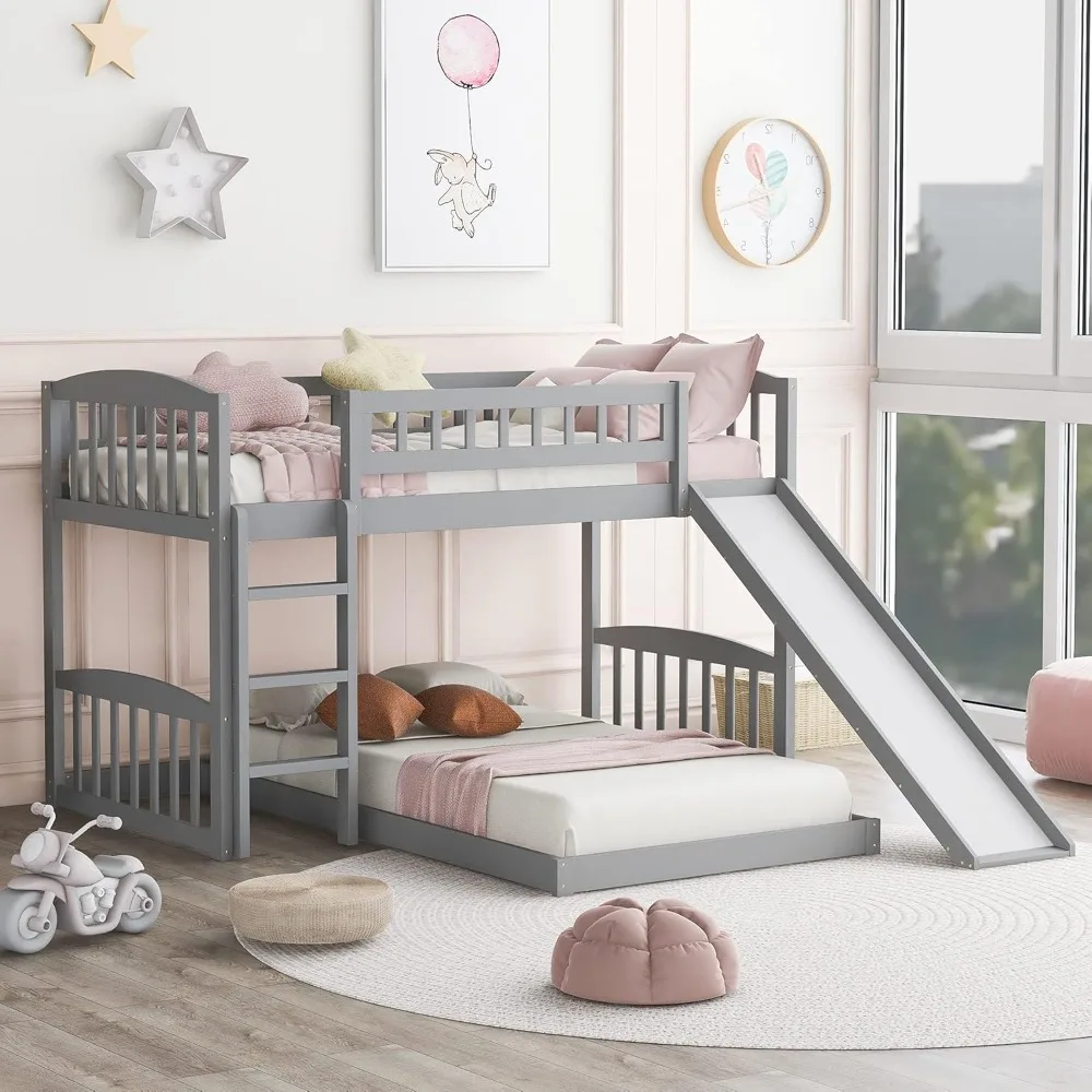 Двухъярусная кровать Twin Over Twin с горкой, двухъярусная кровать из массива дерева с защитным перилами, компактная мебель для спальни в общежитии
Двухъярусная кровать Twin Over Twin с горкой, двухъярусная кровать из массива дерева с защитным перилами, компактная мебель для спальни в общежитии