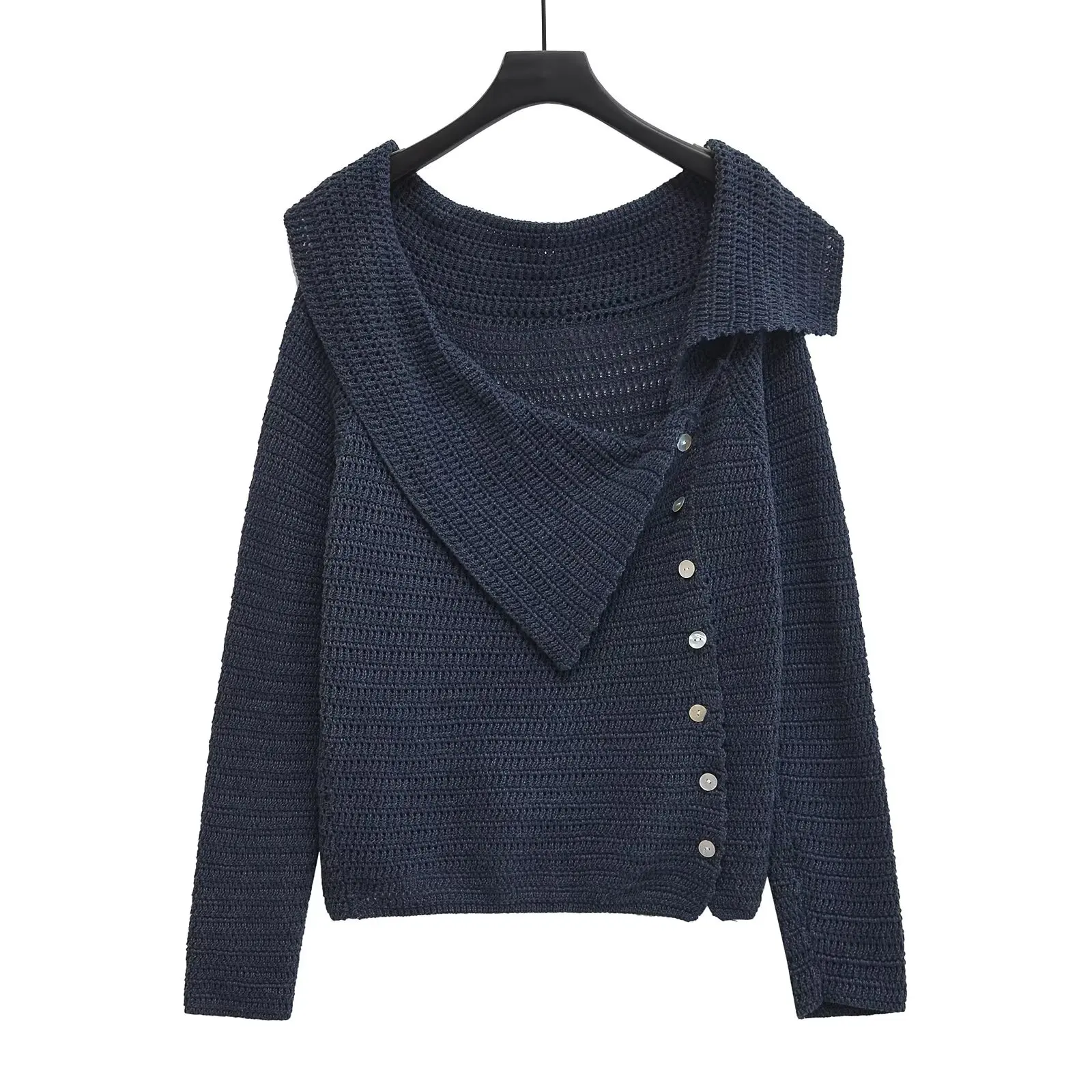 Amazon's hot-selling new large lapel asymmetric pullover sweater for women fashionable and versatile single-breasted casual swe
Amazon's hot-selling new large lapel asymmetric pullover sweater for women fashionable and versatile single-breasted casual swe