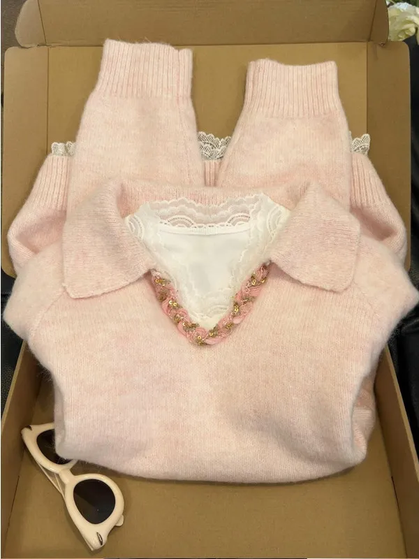 Stylish V-Neck Knitwear Women's Loose Casual Style Spring Autumn High-End Feeling Comfortable Korean Lazy Style Sweater
Stylish V-Neck Knitwear Women's Loose Casual Style Spring Autumn High-End Feeling Comfortable Korean Lazy Style Sweater