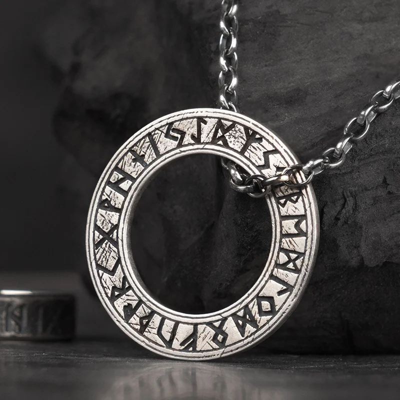 Viking Circle Pendant 925 Silver Round necklace Trendy Men and Women Retro Jewelry
Viking Circle Pendant 925 Silver Round necklace Trendy Men and Women Retro Jewelry