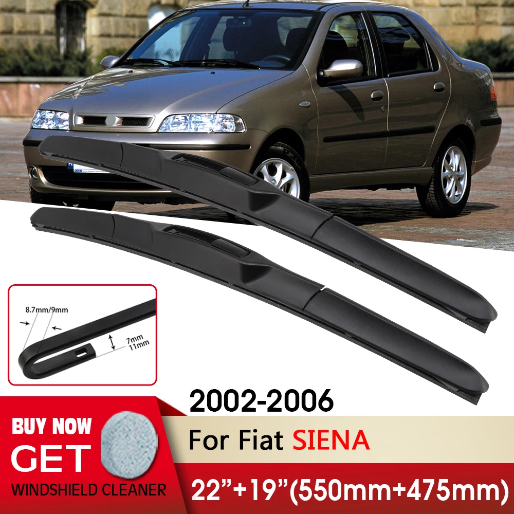 Car Wiper RHD & LHD Front Wiper Blades 22"+19" For Fiat SIENA 2002-2006 Fit U Hook Arm Windshield Windscreen Front Window
Car Wiper RHD & LHD Front Wiper Blades 22"+19" For Fiat SIENA 2002-2006 Fit U Hook Arm Windshield Windscreen Front Window