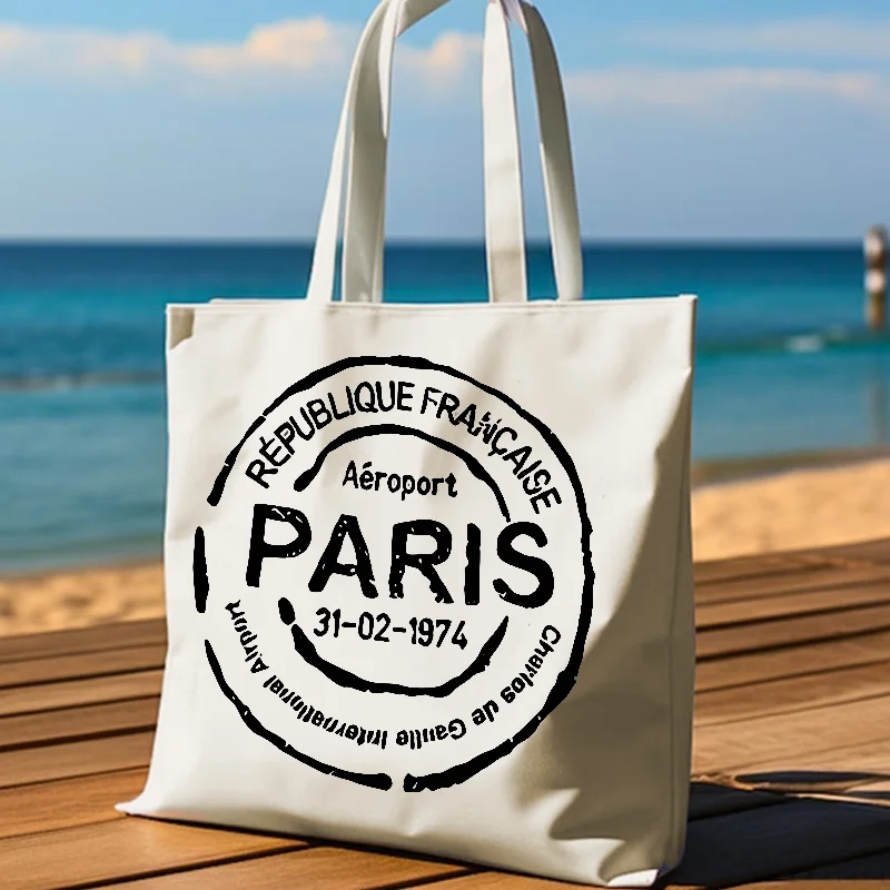 Women's canvas handbag, vintage Paris print handbag, large capacity fashionable simple style durable canvas bag
Women's canvas handbag, vintage Paris print handbag, large capacity fashionable simple style durable canvas bag