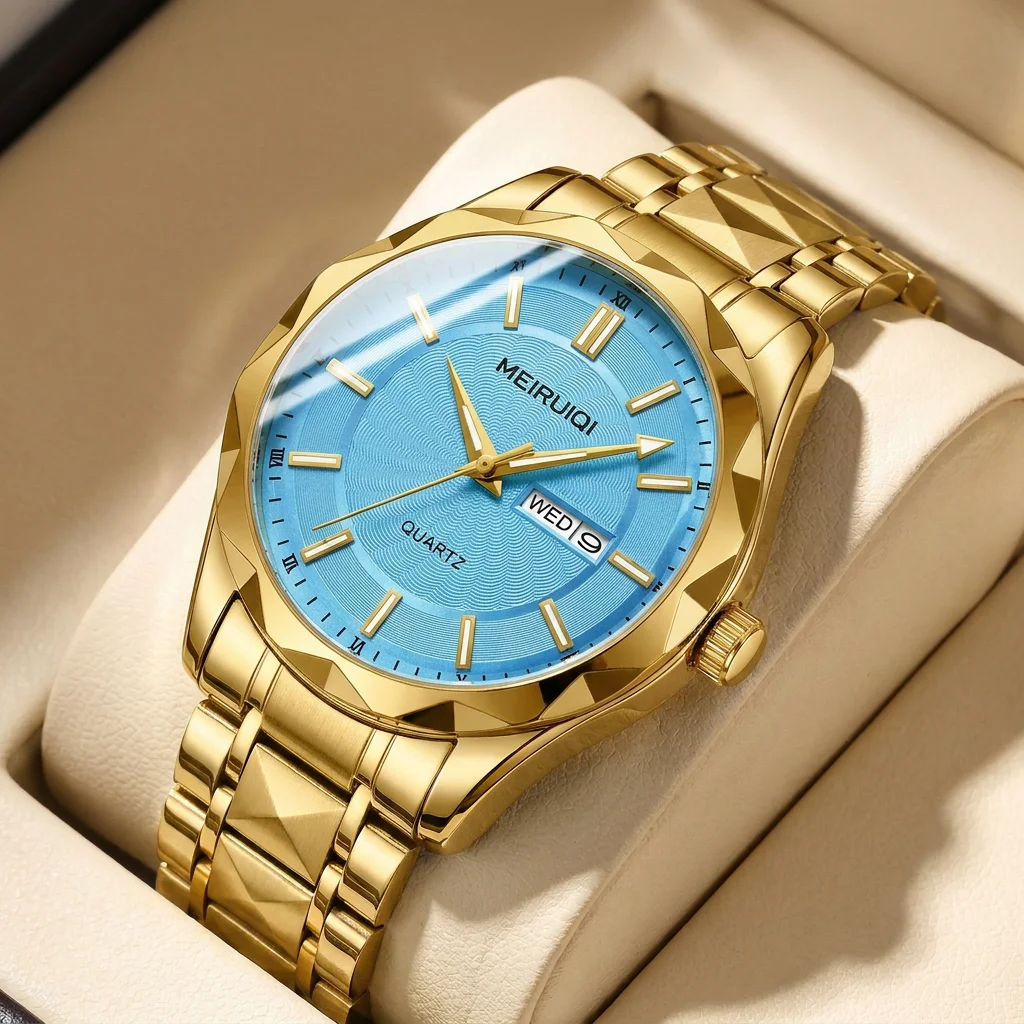 1pcs Men's sky blue dial alloy strap vintage fashion classic business calendar details Quartz Watch for business party holiday
1pcs Men's sky blue dial alloy strap vintage fashion classic business calendar details Quartz Watch for business party holiday