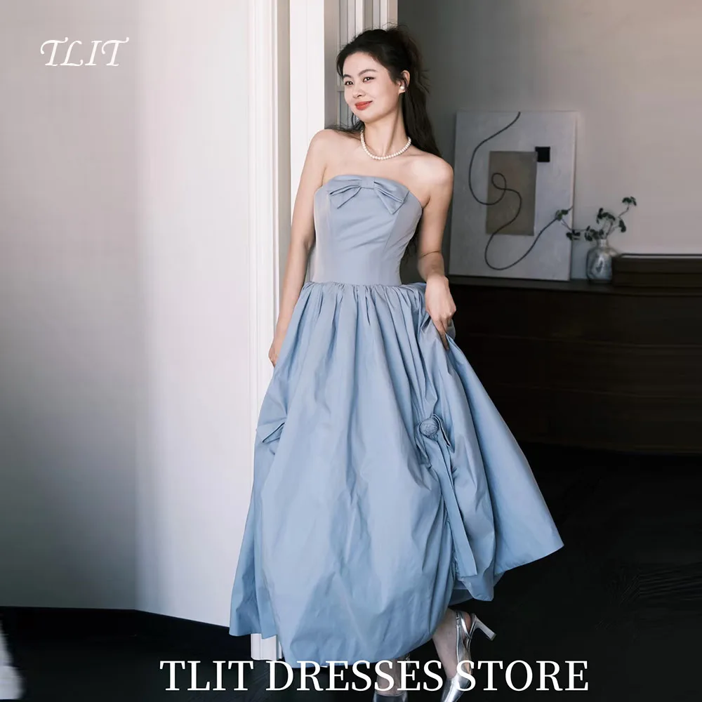 TLIT Baby Blue Satin Evening Dress Korea Wedding Dress Photo Shoot Strapless Bows Prom Gowns Customized Ankle-Length Gowns
TLIT Baby Blue Satin Evening Dress Korea Wedding Dress Photo Shoot Strapless Bows Prom Gowns Customized Ankle-Length Gowns
