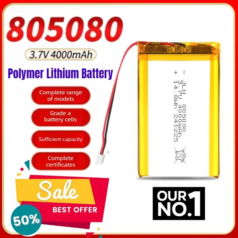 Литий-полимерный аккумулятор 3.7V 4000mAh 805080 для массажеров, электрических воздушных насосов, Bluetooth-наушников, перезаряжаемая батарея
Литий-полимерный аккумулятор 3.7V 4000mAh 805080 для массажеров, электрических воздушных насосов, Bluetooth-наушников, перезаряжаемая батарея