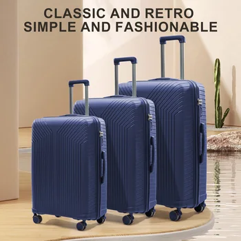3PC Luggage with Lock, 4 Rolling Spinner Wheels, Trip Cabin ABS Lightweight Trolley Travel Suitcase for Hand Luggage Business