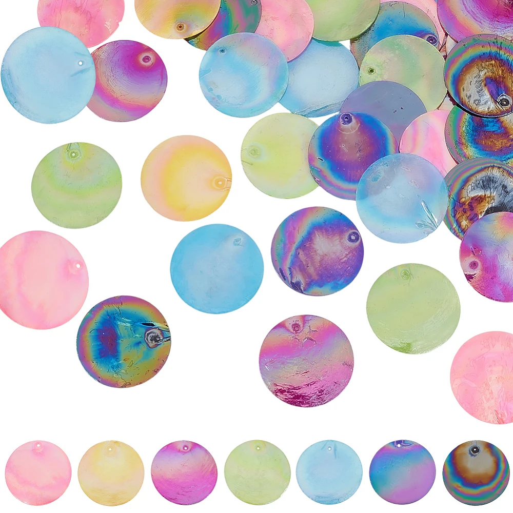 42Pcs 7 Colors Spray Painted Capiz Shell Pendants Disc Charms AB Color Mixed Color 39.5~40x1~2mm Hole: 1.2~1.4mm
42Pcs 7 Colors Spray Painted Capiz Shell Pendants Disc Charms AB Color Mixed Color 39.5~40x1~2mm Hole: 1.2~1.4mm