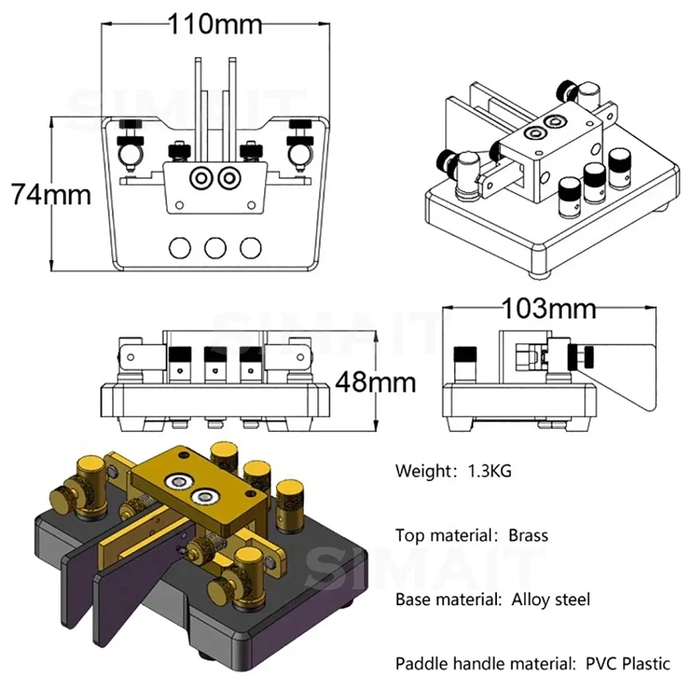MK-03 Brass CW Morse Code Automatic Key for Ham Radio – Heavy Duty Adjustable Telegraph Key with Pure Silver Contacts
MK-03 Brass CW Morse Code Automatic Key for Ham Radio – Heavy Duty Adjustable Telegraph Key with Pure Silver Contacts