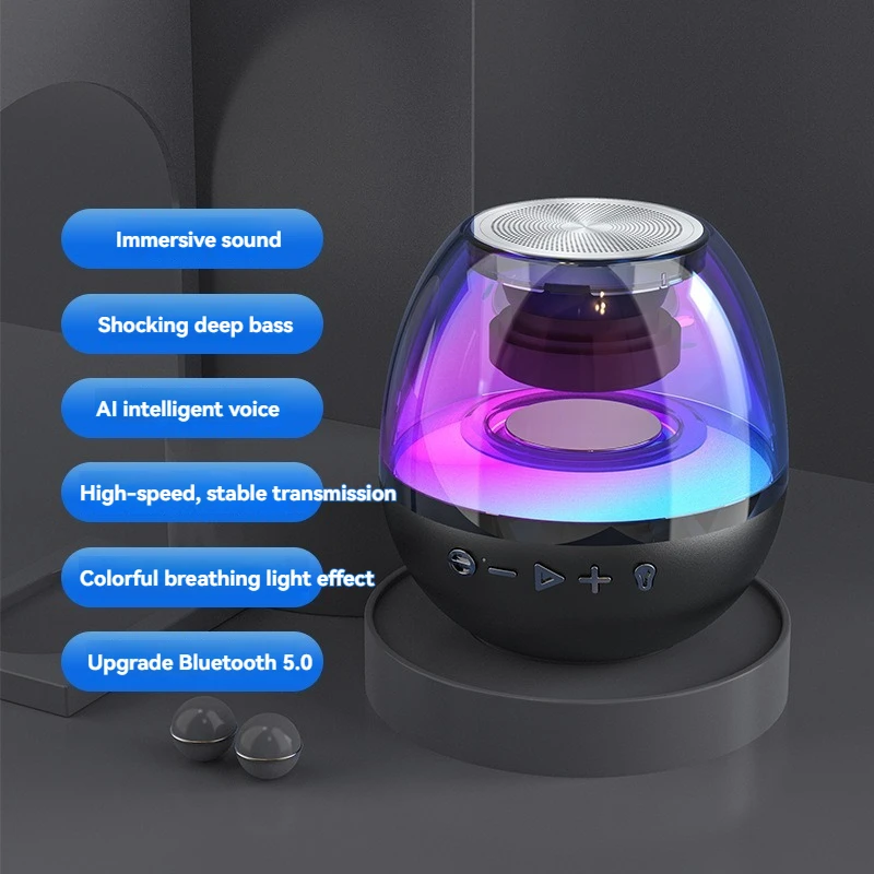 Беспроводная Bluetooth-колонка B150: высококачественный мини-портативный умный плавающий сабвуфер с объемным стереозвуком, воспроизведение через TF/AUX
Беспроводная Bluetooth-колонка B150: высококачественный мини-портативный умный плавающий сабвуфер с объемным стереозвуком, воспроизведение через TF/AUX