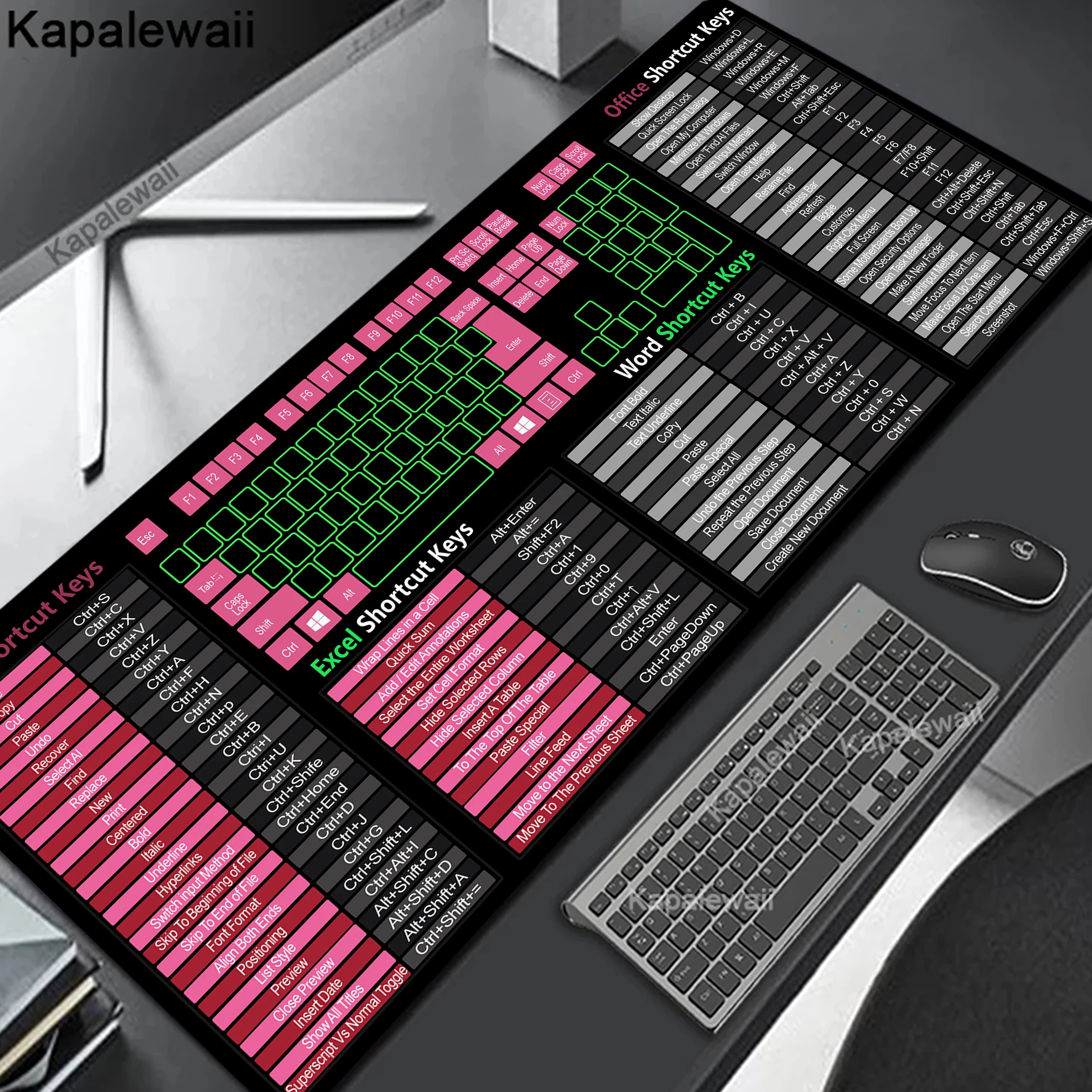 Office Shortcuts Mouse Pad Large Extended Windows Linux Office WPS PowerPoint HD Print Mousepad Non-Slip Rubber Gaming Desk Mat
Office Shortcuts Mouse Pad Large Extended Windows Linux Office WPS PowerPoint HD Print Mousepad Non-Slip Rubber Gaming Desk Mat