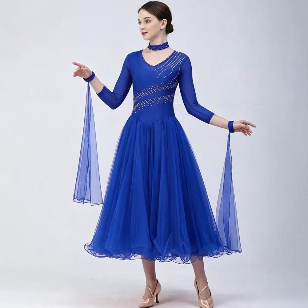 Waltz Competitive Rose Red Woman Dance Costume Ballroom Dance Long Sleeve New Green V-neck Pink Rhinestone Prom Modern Dress
Waltz Competitive Rose Red Woman Dance Costume Ballroom Dance Long Sleeve New Green V-neck Pink Rhinestone Prom Modern Dress
