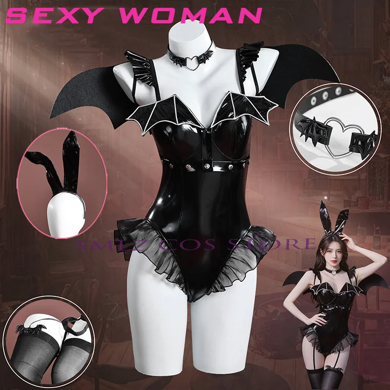 2026 Little Demon Bunny Woman Cosplay Black Pu Sexy Bodysuit Ears Wings Full Set Nightclub Outfit Play Costume For Devil Women
2026 Little Demon Bunny Woman Cosplay Black Pu Sexy Bodysuit Ears Wings Full Set Nightclub Outfit Play Costume For Devil Women