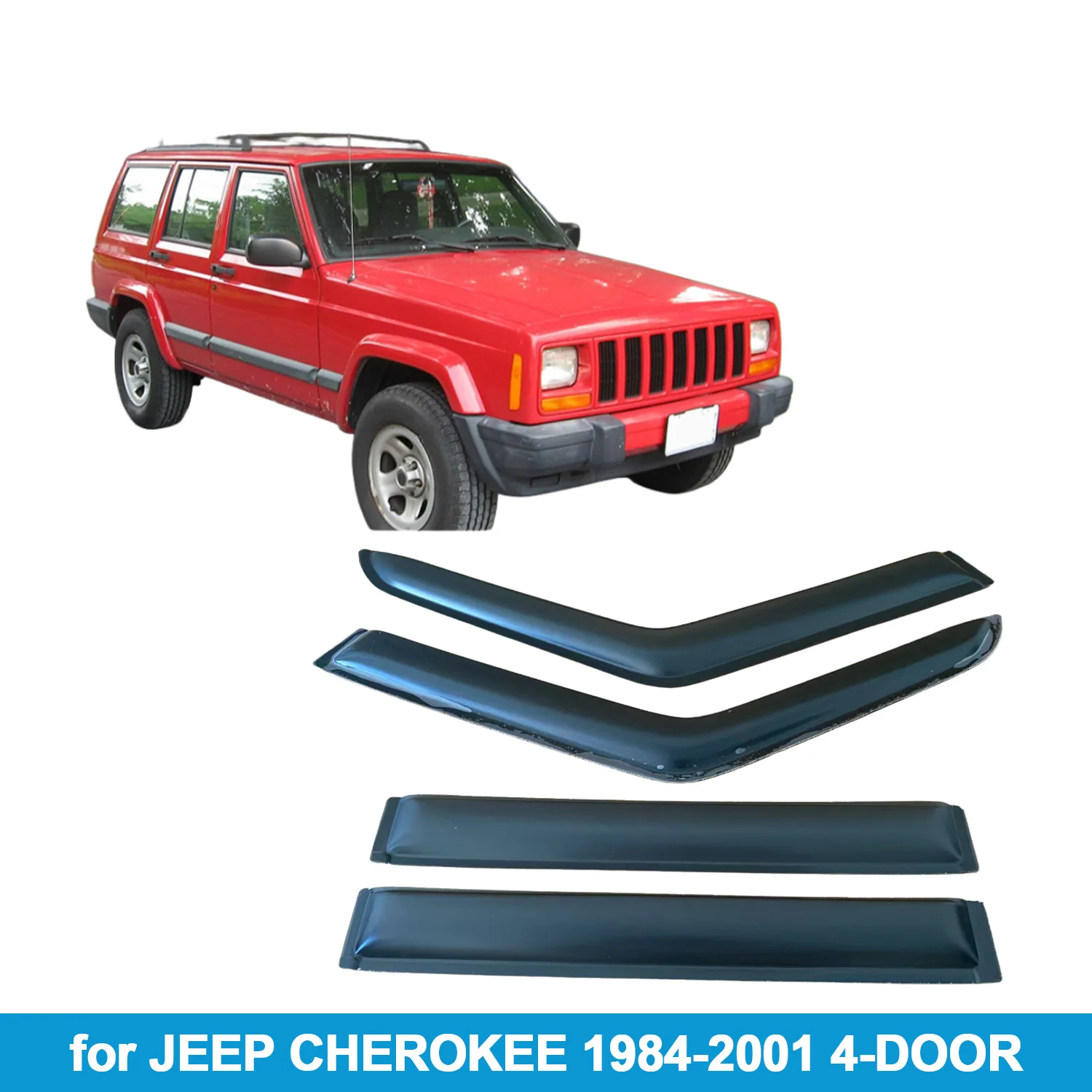 Window Visor for JEEP Cherokee 4-DOOR 1984-2001 Wind Deflectors Rain Guards Door Visor Vent Shades Ventvisor Rain Flow Deflector
Window Visor for JEEP Cherokee 4-DOOR 1984-2001 Wind Deflectors Rain Guards Door Visor Vent Shades Ventvisor Rain Flow Deflector