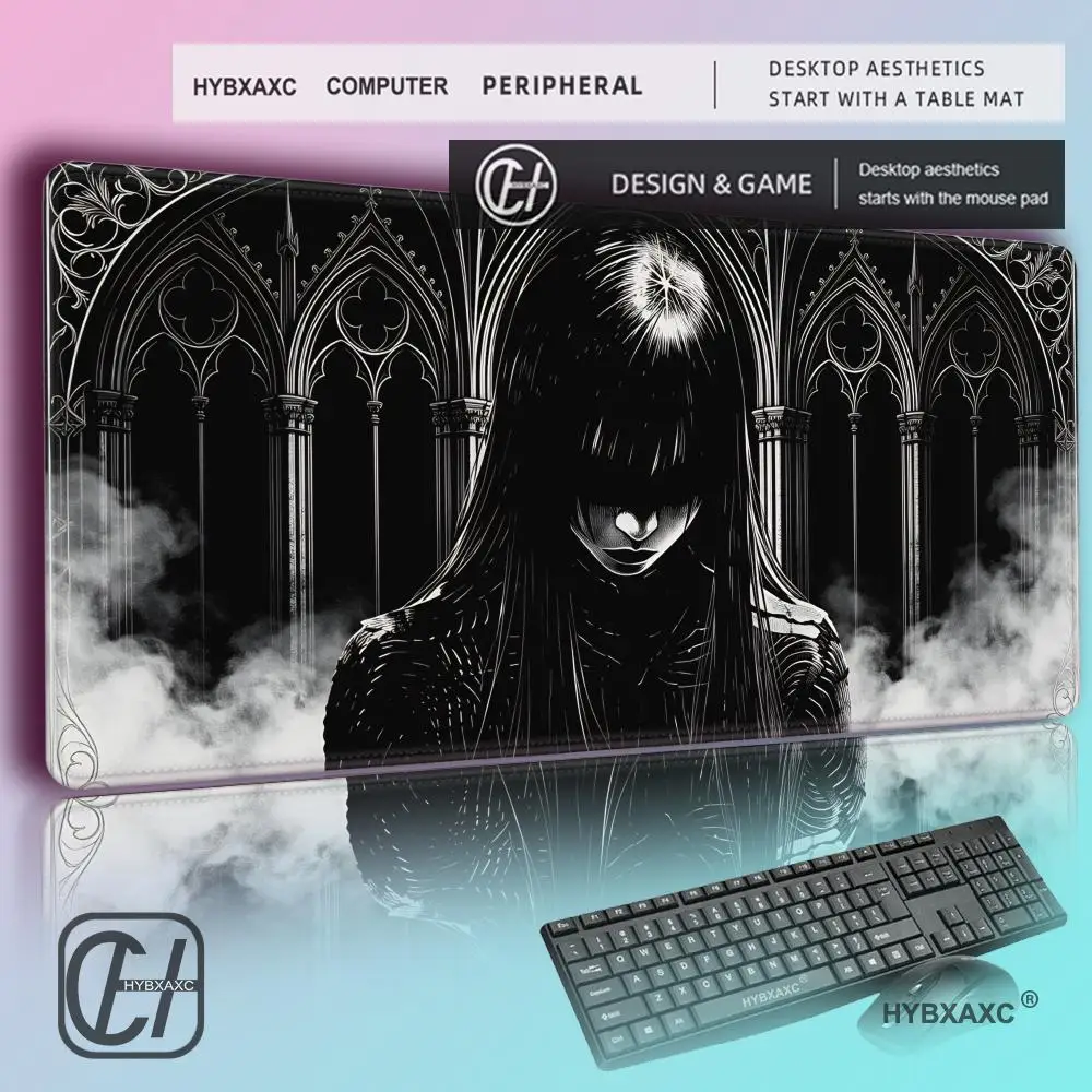 HYBXAXC Gothic Anime Girl Desk Mat Dark Horror Waifu, Black Aesthetic, Desk Accessory, Creepy Gaming Mousepad, Black White
HYBXAXC Gothic Anime Girl Desk Mat Dark Horror Waifu, Black Aesthetic, Desk Accessory, Creepy Gaming Mousepad, Black White