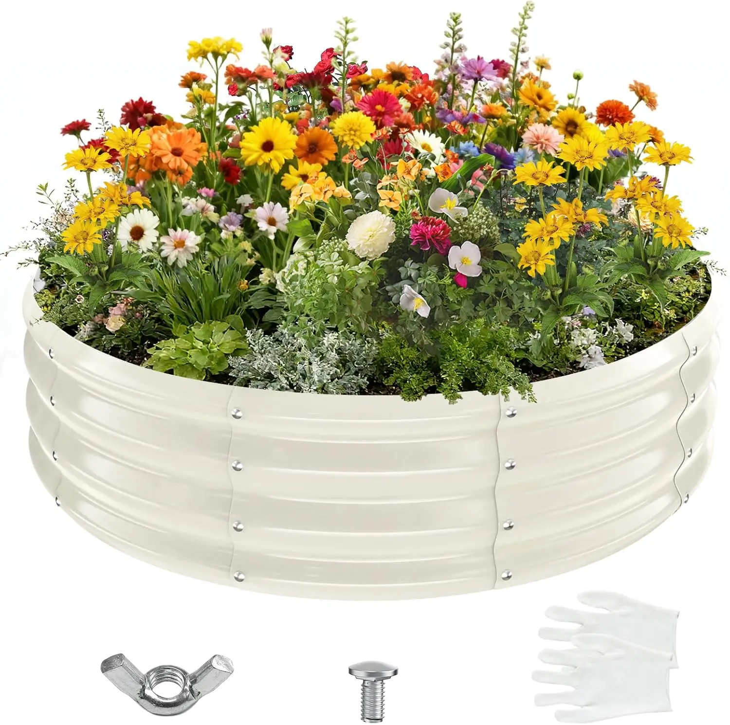 4FT Diameter Galvanized Garden Raised Bed/Plant Box/Fire Pit Ring - 0.8mm Thick,12 Inch Tall,Perfect for Planting a Vari
4FT Diameter Galvanized Garden Raised Bed/Plant Box/Fire Pit Ring - 0.8mm Thick,12 Inch Tall,Perfect for Planting a Vari