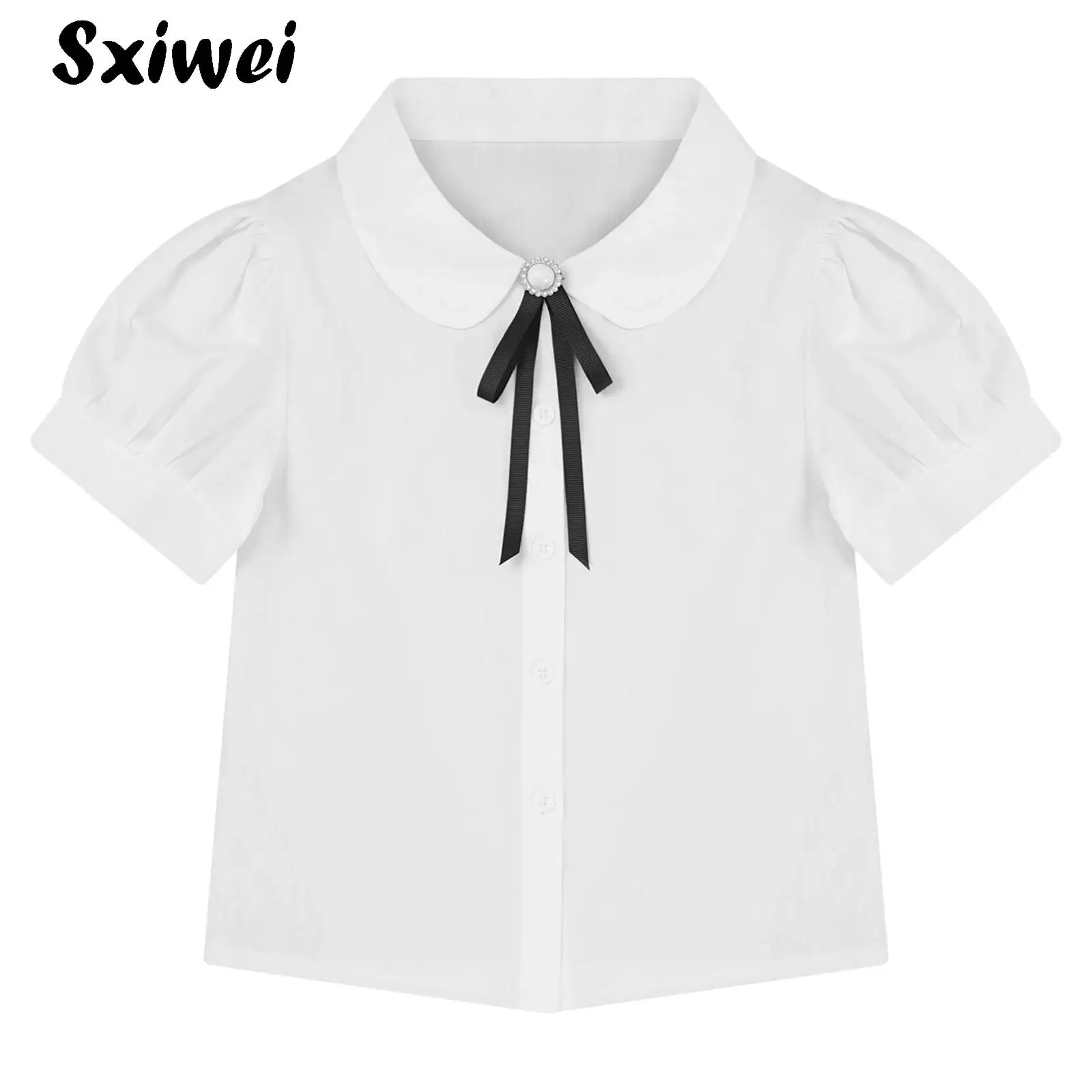 Summer Kids School Girls Shirt White Puff Short Turn-Down Collar Bowknot Blouse Kawaii Cute Preppy Button Tops Casual Outfits
Summer Kids School Girls Shirt White Puff Short Turn-Down Collar Bowknot Blouse Kawaii Cute Preppy Button Tops Casual Outfits