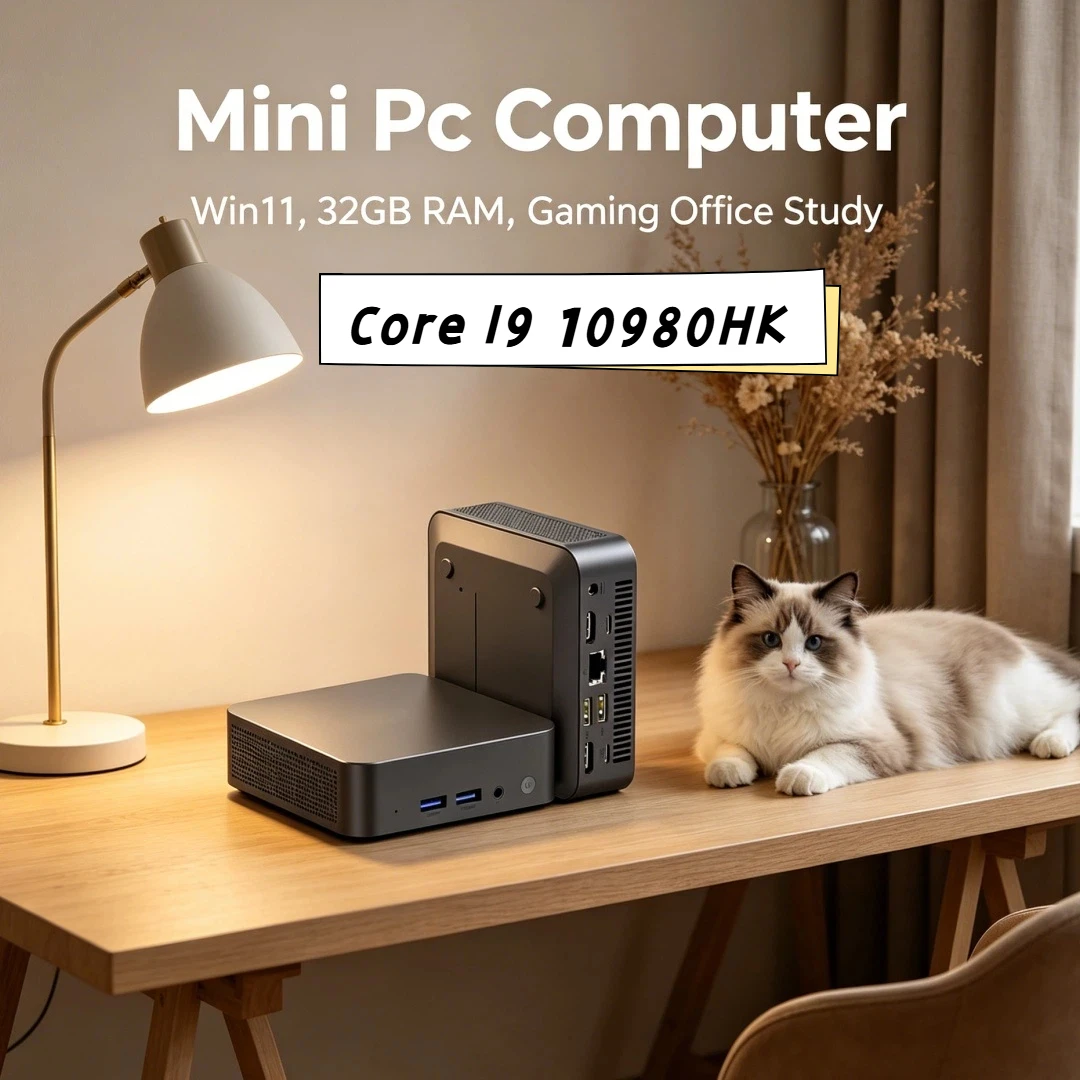 WIFI 6 BT5.2 Mini Desktop PC Core I9 10980HK 4K HD Display Windows 11 Pro Smart Office Study 1TB/2TB SSD 3 Years Warranty
WIFI 6 BT5.2 Mini Desktop PC Core I9 10980HK 4K HD Display Windows 11 Pro Smart Office Study 1TB/2TB SSD 3 Years Warranty
