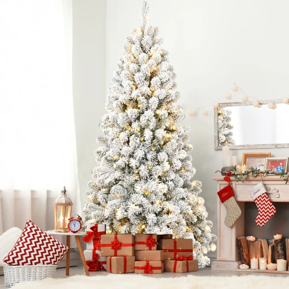 6ft Pre-lit Flocked Christmas Tree, Artificial Christmas Tree with Lights, Snow Frosted Trees Christmas Decor 2024
6ft Pre-lit Flocked Christmas Tree, Artificial Christmas Tree with Lights, Snow Frosted Trees Christmas Decor 2024