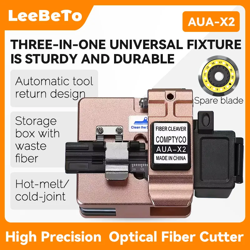 COMPTYCO AUA-X2 Fiber Cleaver FTTH Cable Fiber Optic Cutting Knife with Waste Fiber Box Three-in-one Clamp Slot 24 Surface Blade
COMPTYCO AUA-X2 Fiber Cleaver FTTH Cable Fiber Optic Cutting Knife with Waste Fiber Box Three-in-one Clamp Slot 24 Surface Blade