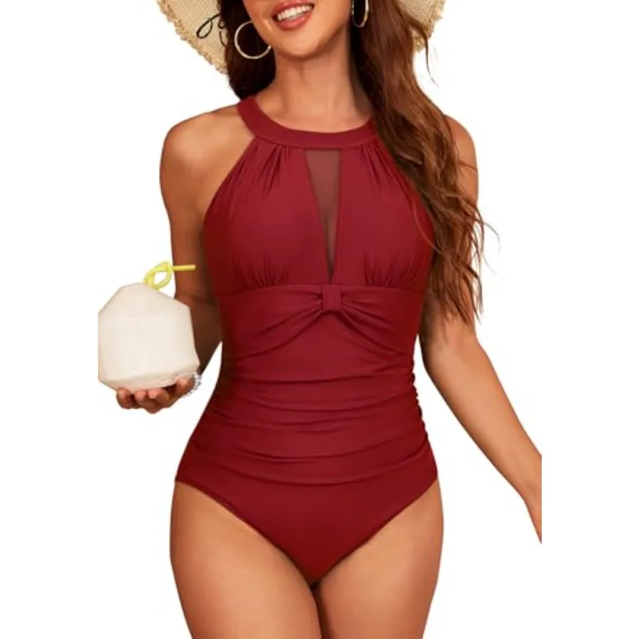 Zando 2026 Womens One Pcs Swimsuits Tummy Control - High Neck Deep U-Back and Mesh Detail Bathing Suit
Zando 2026 Womens One Pcs Swimsuits Tummy Control - High Neck Deep U-Back and Mesh Detail Bathing Suit