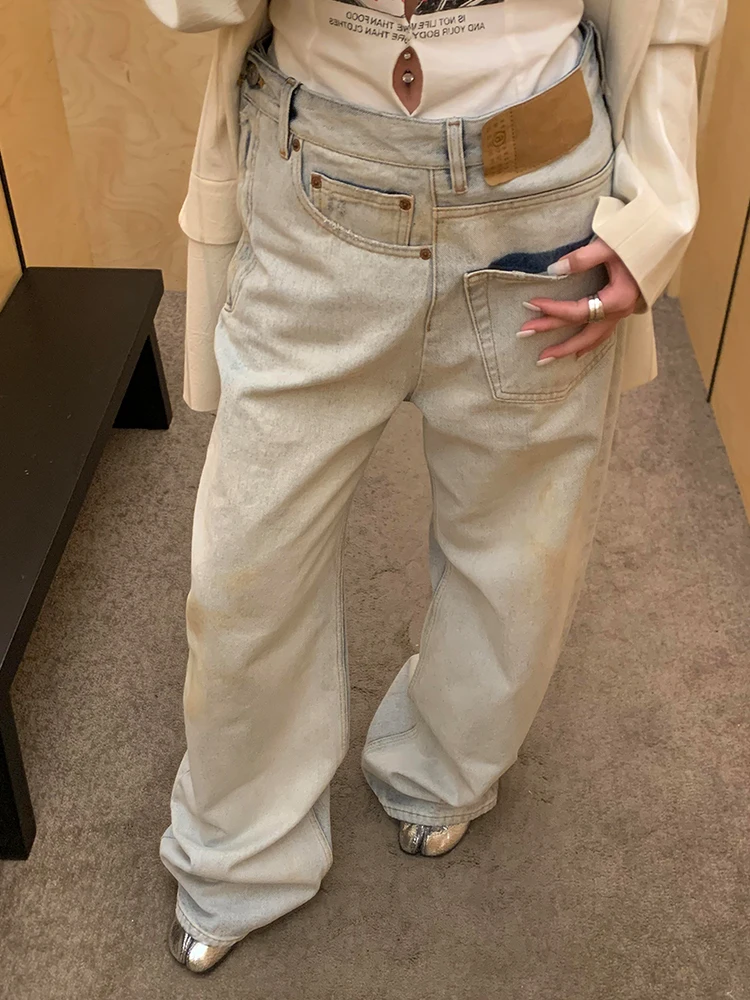 Retro American Hot Girl Distressed Denim Jeans Women's Summer Deconstructed Anti-wear Misaligned Patchwork Floor-Length Pants
Retro American Hot Girl Distressed Denim Jeans Women's Summer Deconstructed Anti-wear Misaligned Patchwork Floor-Length Pants