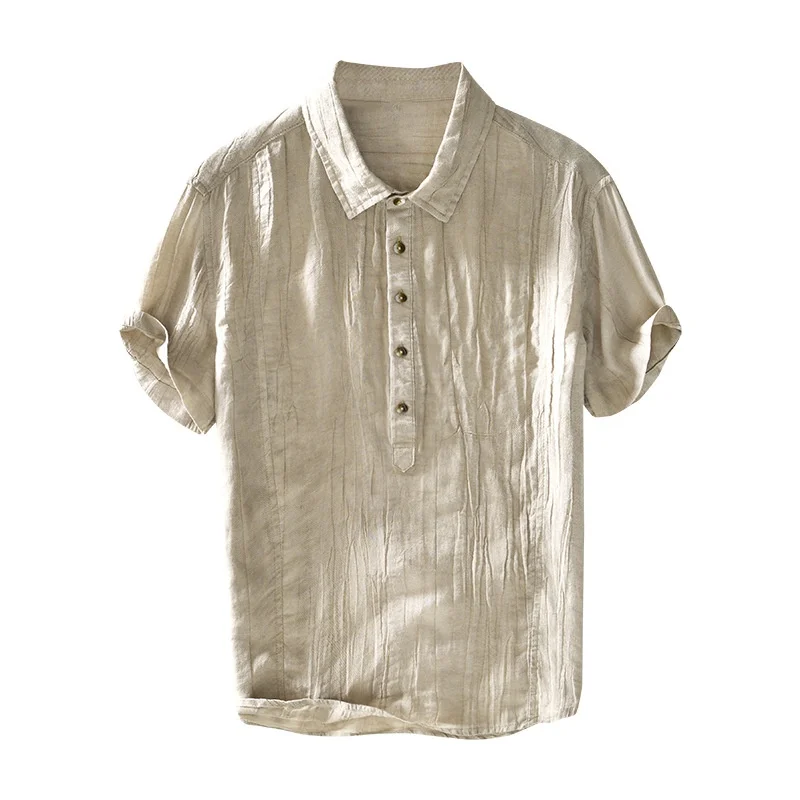 Summer Vintage Men's Linen Shirts Stand Collar Short Sleeve Pullover Blouses Comfortable Casual Beach Style Streetwear
Summer Vintage Men's Linen Shirts Stand Collar Short Sleeve Pullover Blouses Comfortable Casual Beach Style Streetwear