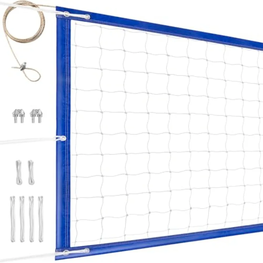 Professional Volleyball Net Outdoor Heavy Duty, All Weather Enhanced, Extended Stainless Steel Cable, Extra Thick Borders, for
Professional Volleyball Net Outdoor Heavy Duty, All Weather Enhanced, Extended Stainless Steel Cable, Extra Thick Borders, for