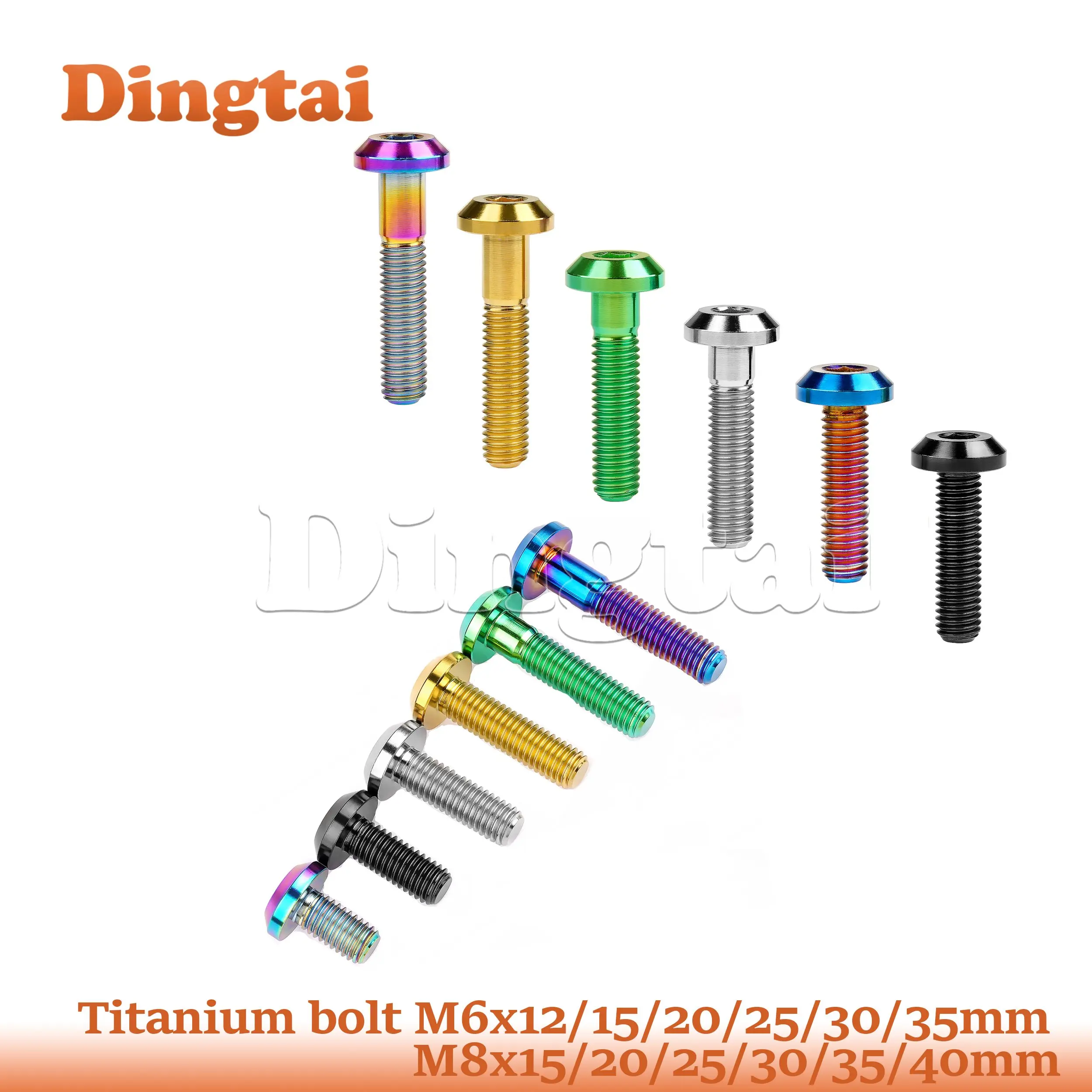 Dingtai Titanium Bolt M6 M8x12/15/ 20/ 25/ 30 /35/ 40mm Allen Key Head Screw for Bicycle Motorcycle
Dingtai Titanium Bolt M6 M8x12/15/ 20/ 25/ 30 /35/ 40mm Allen Key Head Screw for Bicycle Motorcycle