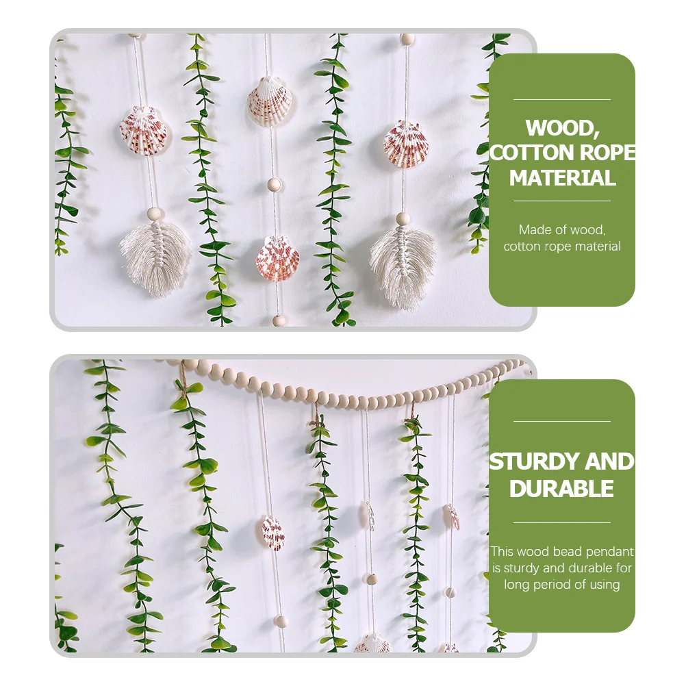 Wooden Bead Pendant Simulated Eucalyptus Leaves Shell Hanging Garland Party Decoration Room Decor Vines Leaf Garland Hanging 
Wooden Bead Pendant Simulated Eucalyptus Leaves Shell Hanging Garland Party Decoration Room Decor Vines Leaf Garland Hanging