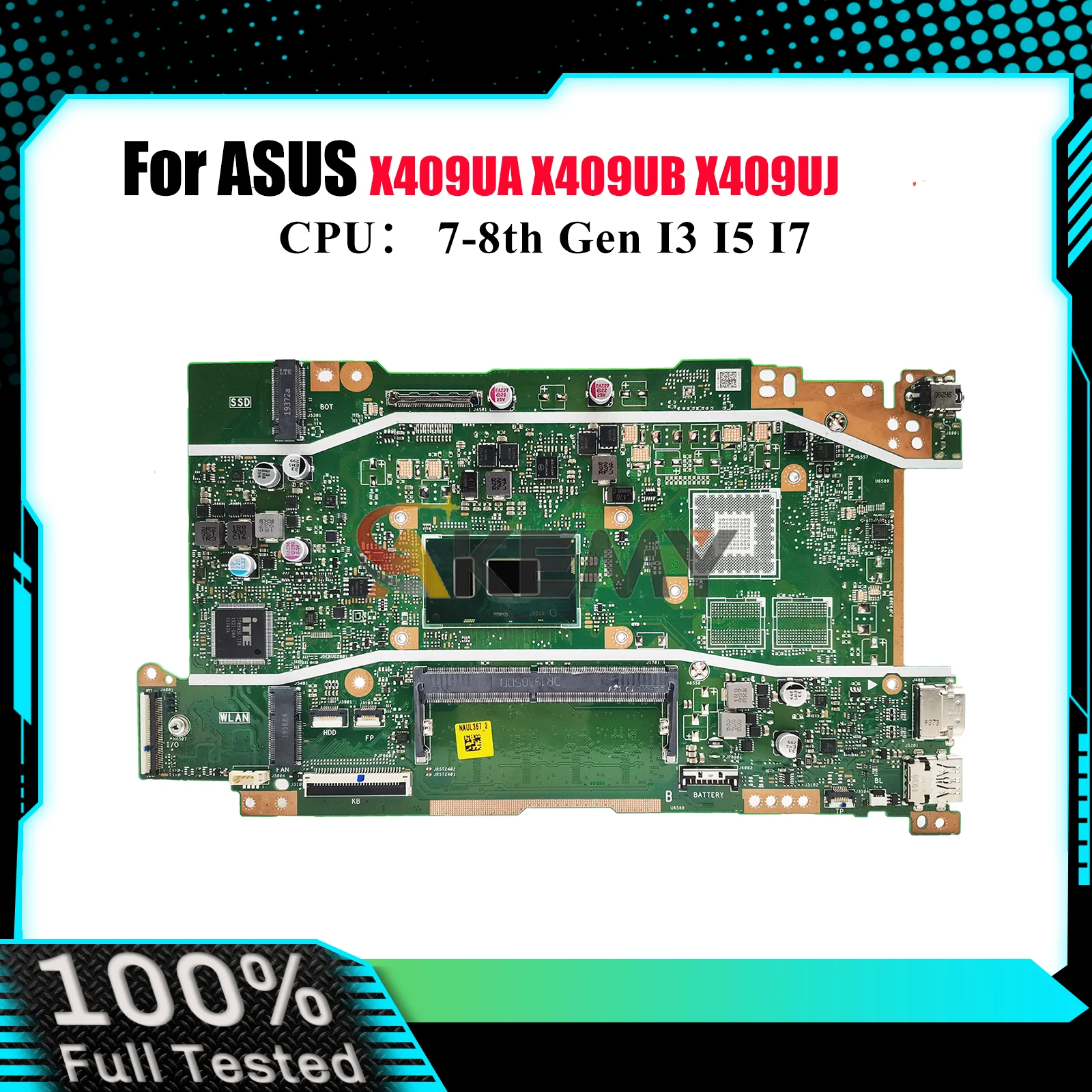 X409UA Laptop Motherboard For ASUS VivoBook F409U F509U X409UJ A409U X409UA A509U X409UB X409U Mainboard I3 I5 I7 CPU tests OK 
X409UA Laptop Motherboard For ASUS VivoBook F409U F509U X409UJ A409U X409UA A509U X409UB X409U Mainboard I3 I5 I7 CPU tests OK