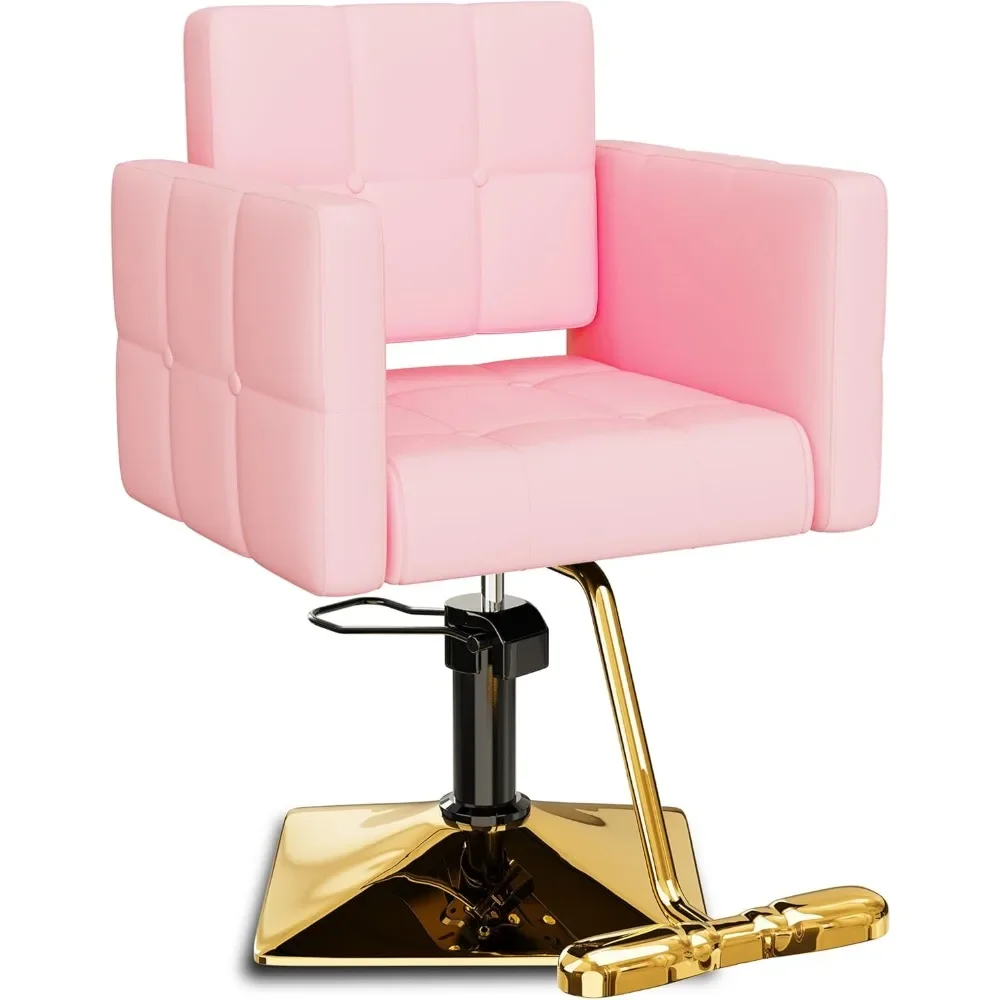 Comfortable Hair Salon Chair, Gold Salon Chair with Heavy Duty Hydraulic Pump, 360° Swivel Salon Chair for Hair Stylist
Comfortable Hair Salon Chair, Gold Salon Chair with Heavy Duty Hydraulic Pump, 360° Swivel Salon Chair for Hair Stylist