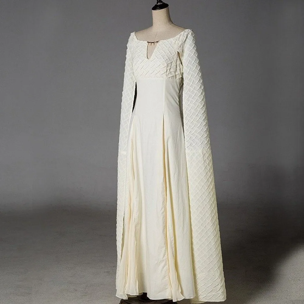 Cosplay Costume Halloween Queen Costume with Cape Long White Dress Vintage Medieval Princess Dress Up Costume
Cosplay Costume Halloween Queen Costume with Cape Long White Dress Vintage Medieval Princess Dress Up Costume