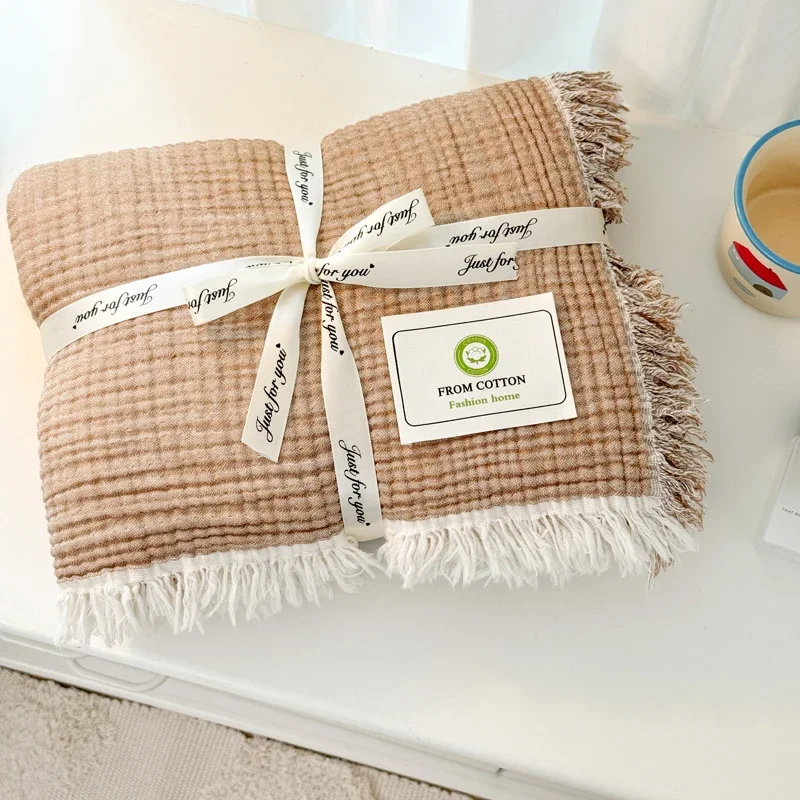New double-layer yarn tassel all-cotton pure cotton blanket, pure cotton tassel style cover blanket, summer quilt, summer coolin
New double-layer yarn tassel all-cotton pure cotton blanket, pure cotton tassel style cover blanket, summer quilt, summer coolin