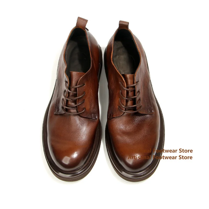 Cowhide Retro Leather Shoes Thick-Soled Lace-Up Shoes British Style Height Increasing Men's Shoes Handmade Loafers Men's Shoes
Cowhide Retro Leather Shoes Thick-Soled Lace-Up Shoes British Style Height Increasing Men's Shoes Handmade Loafers Men's Shoes