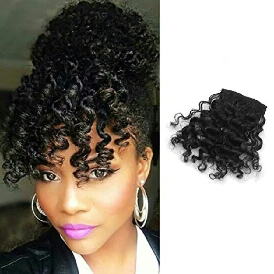 Curly Bangs Human Hair Clip in Bangs Hair Extension Real 10 A Curly Hair Bangs Black Color
Curly Bangs Human Hair Clip in Bangs Hair Extension Real 10 A Curly Hair Bangs Black Color