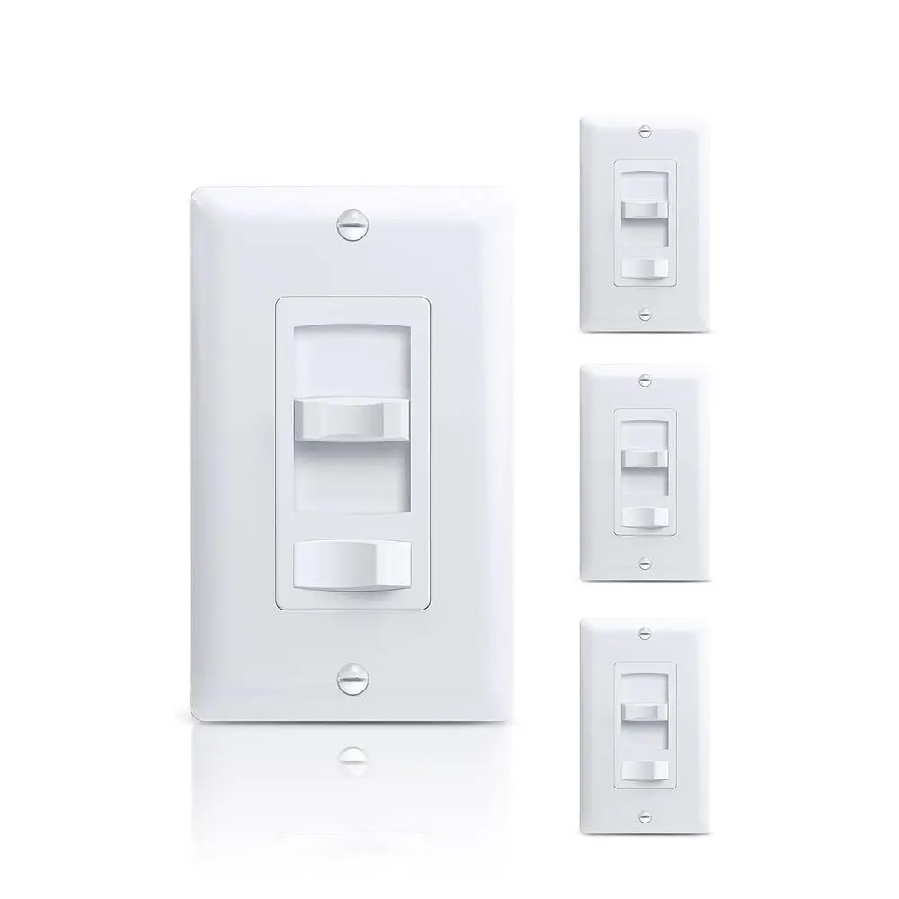 Slide Dimmer Light Switch, Single-Pole or 3 Way ull Range Dimming Wall Switches or 300W LED/CL, 600W Hgen/Incscent, Wall Plate I
Slide Dimmer Light Switch, Single-Pole or 3 Way ull Range Dimming Wall Switches or 300W LED/CL, 600W Hgen/Incscent, Wall Plate I
