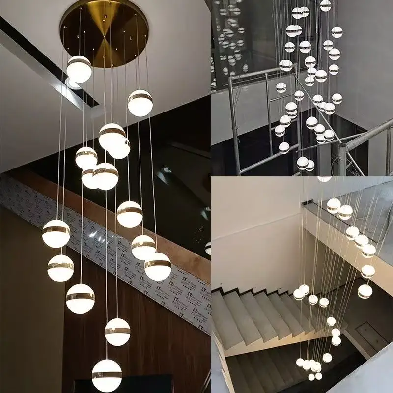 French Fashion Acrylic Ping pong ball Chandelier lustre Brass Hardware Hanging wire for Spiral staircase Ceiling Dimmable
French Fashion Acrylic Ping pong ball Chandelier lustre Brass Hardware Hanging wire for Spiral staircase Ceiling Dimmable
