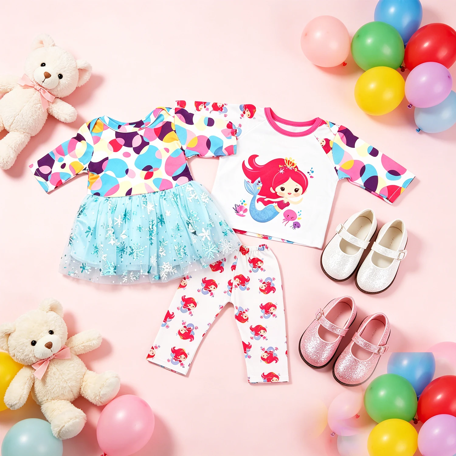 Doll Mermaid Pajamas Snow Flower Dress 2 Shoes Clothes Suit Outfit For 18-inch American & 43cm Baby Newborn,OG Girl Dolls Toy
Doll Mermaid Pajamas Snow Flower Dress 2 Shoes Clothes Suit Outfit For 18-inch American & 43cm Baby Newborn,OG Girl Dolls Toy