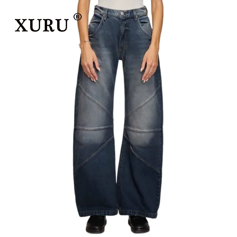 XURU - New Women's Spliced Pleated Washed Denim Jeans, Y2k Clothes High Street Hanging Straight Tube Vintage Casual Long Jeans
XURU - New Women's Spliced Pleated Washed Denim Jeans, Y2k Clothes High Street Hanging Straight Tube Vintage Casual Long Jeans