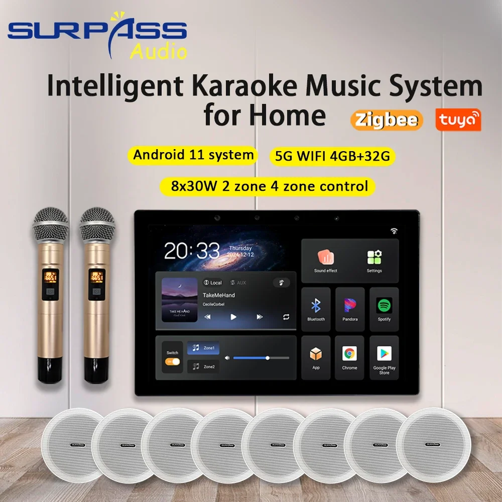 2 zone playback TUYA Smart Home Amplifier 4zone Control Panel 10'' Touch Screen Bluetooth WIFI Compatible with Building Intercom
2 zone playback TUYA Smart Home Amplifier 4zone Control Panel 10'' Touch Screen Bluetooth WIFI Compatible with Building Intercom