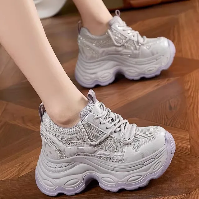 Women's Sporty Casual Shoes Diamond Embellished Thick Bottom Leather Dad Sneakers Versatile Lightweight Indoor Outdoor Footwear
Women's Sporty Casual Shoes Diamond Embellished Thick Bottom Leather Dad Sneakers Versatile Lightweight Indoor Outdoor Footwear