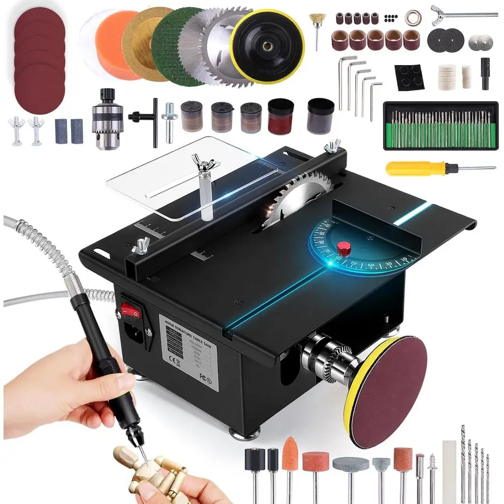 400W Compact Electric Table Saw - Adjustable Speed & Angle, 30mm Cutting Depth
400W Compact Electric Table Saw - Adjustable Speed & Angle, 30mm Cutting Depth